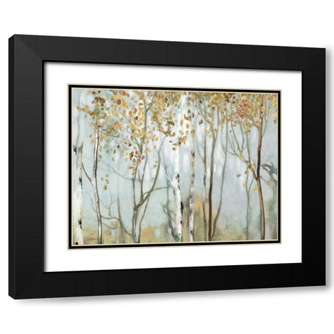 Birch in the fog II Black Modern Wood Framed Art Print with Double Matting by Pearce, Allison