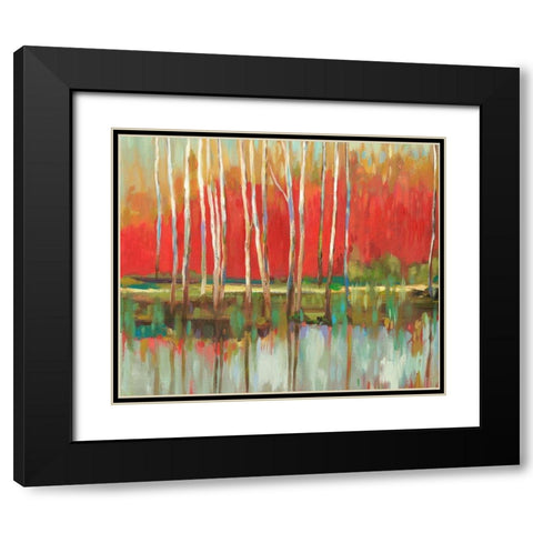 Crimson Tides Black Modern Wood Framed Art Print with Double Matting by Pearce, Allison