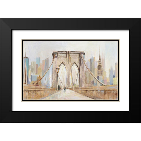 Brooklyn Bridge Walkway Black Modern Wood Framed Art Print with Double Matting by Pearce, Allison