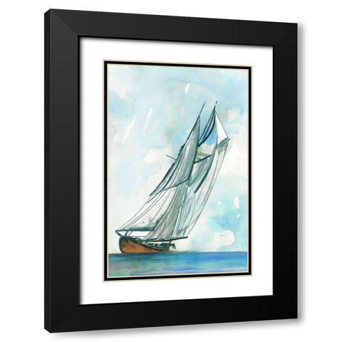 New Horizon Black Modern Wood Framed Art Print with Double Matting by Pearce, Allison