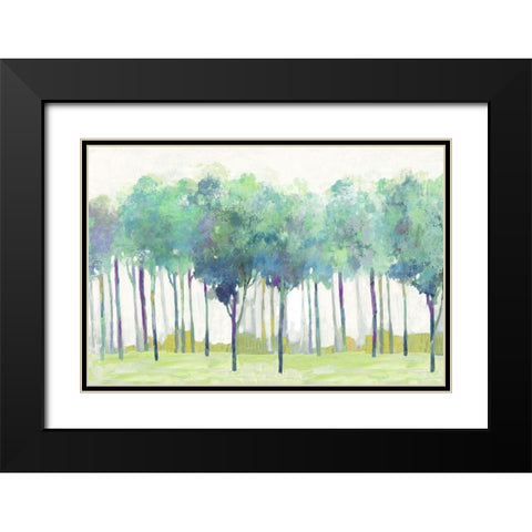 Teal Visions Black Modern Wood Framed Art Print with Double Matting by Pearce, Allison