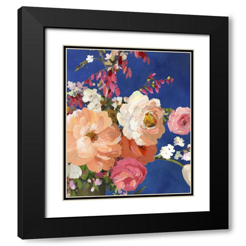 Midnight Garden Flowers I Black Modern Wood Framed Art Print with Double Matting by Pearce, Allison
