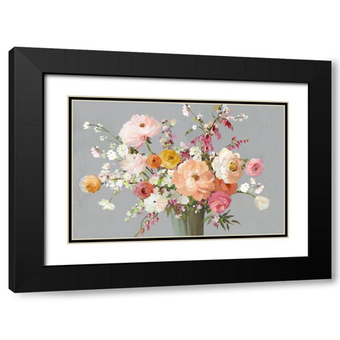Floral Song Black Modern Wood Framed Art Print with Double Matting by Pearce, Allison