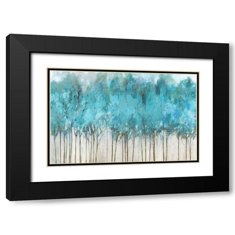 Teal Whisper Black Modern Wood Framed Art Print with Double Matting by Pearce, Allison