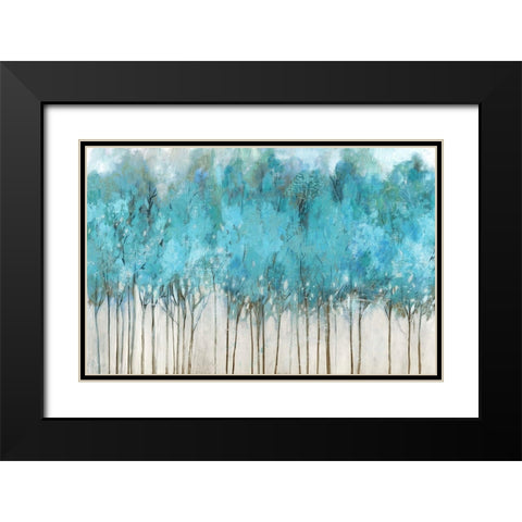 Teal Whisper Black Modern Wood Framed Art Print with Double Matting by Pearce, Allison