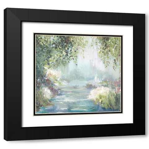 Sunny Forest Path Black Modern Wood Framed Art Print with Double Matting by Pearce, Allison