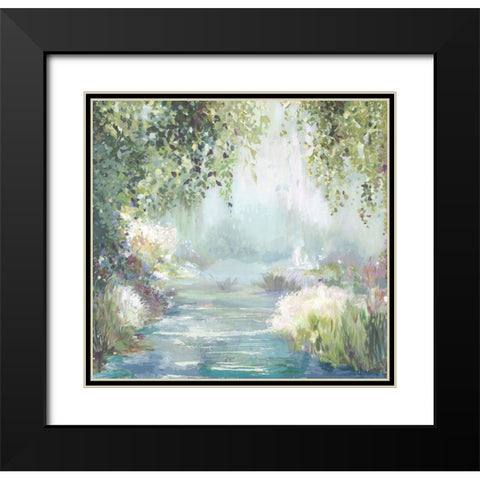 Sunny Forest Path Black Modern Wood Framed Art Print with Double Matting by Pearce, Allison