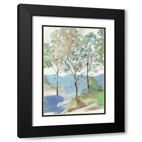 Breezy Landscape II Blue Version Black Modern Wood Framed Art Print with Double Matting by Pearce, Alison