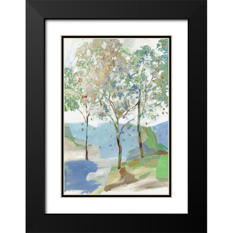 Breezy Landscape II Blue Version Black Modern Wood Framed Art Print with Double Matting by Pearce, Alison