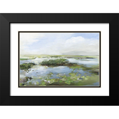 Lilly Pond  Black Modern Wood Framed Art Print with Double Matting by Pearce, Allison