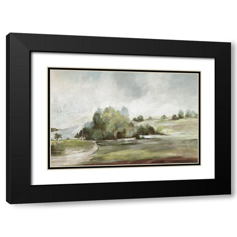 Green Country Road  Black Modern Wood Framed Art Print with Double Matting by Pearce, Allison