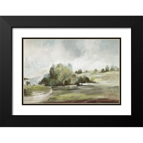 Green Country Road  Black Modern Wood Framed Art Print with Double Matting by Pearce, Allison
