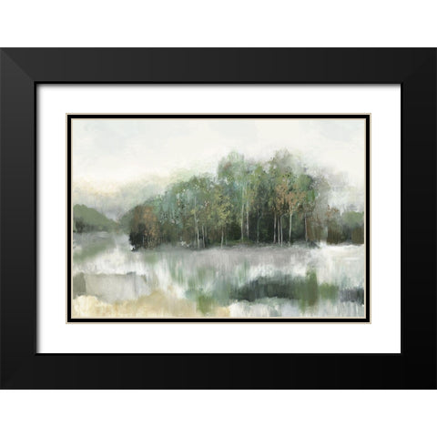 Green Forest Reflection  Black Modern Wood Framed Art Print with Double Matting by Pearce, Allison