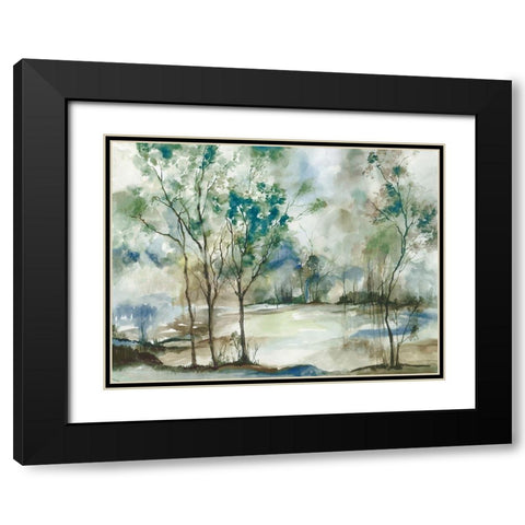 Teal Forest Grove  Black Modern Wood Framed Art Print with Double Matting by Pearce, Allison