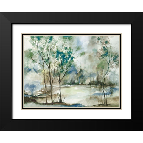 Teal Forest Grove  Black Modern Wood Framed Art Print with Double Matting by Pearce, Allison