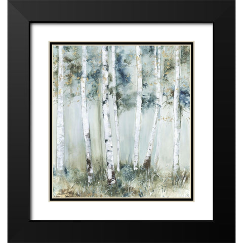 Birch Blue Forest  Black Modern Wood Framed Art Print with Double Matting by Pearce, Allison