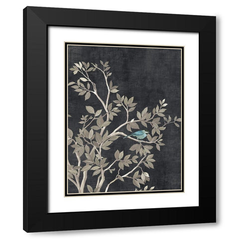 Blue Parakeet Tree I  Black Modern Wood Framed Art Print with Double Matting by Pearce, Allison