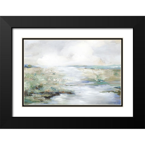Green Beach Black Modern Wood Framed Art Print with Double Matting by Pearce, Allison