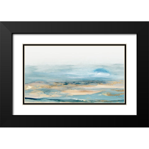 Calm Blues Black Modern Wood Framed Art Print with Double Matting by Pearce, Allison