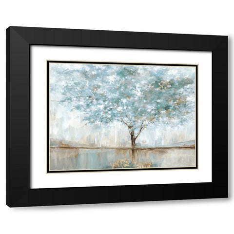 Dreamy Blue Tree Black Modern Wood Framed Art Print with Double Matting by Pearce, Allison