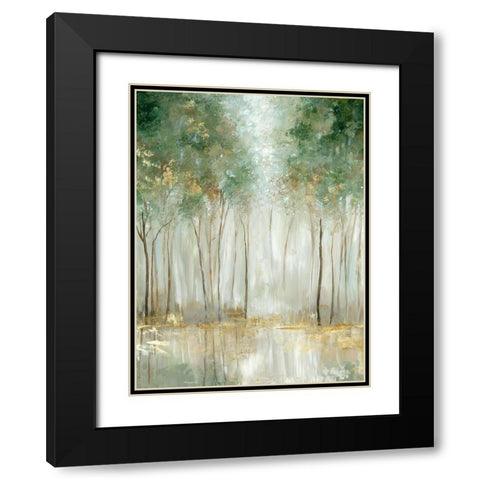 Green And Gold Forest Black Modern Wood Framed Art Print with Double Matting by Pearce, Allison