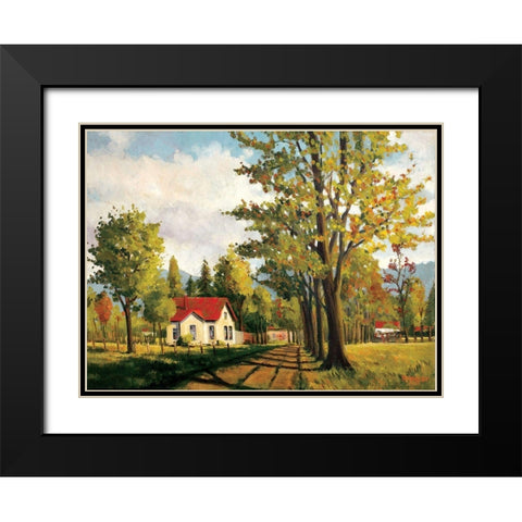 House on the Rural Road Black Modern Wood Framed Art Print with Double Matting by Molenaar, Pieter
