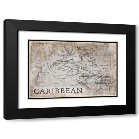 New England Map White Black Modern Wood Framed Art Print with Double Matting by PI Galerie