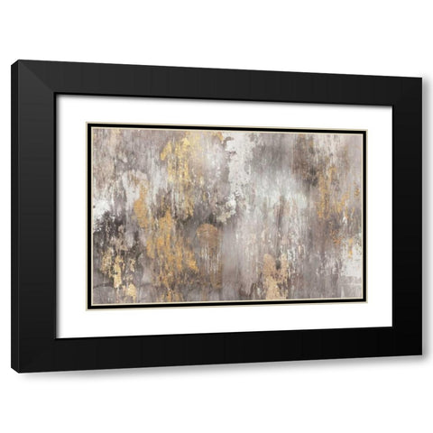 GOLD IKAT Black Modern Wood Framed Art Print with Double Matting by PI Galerie
