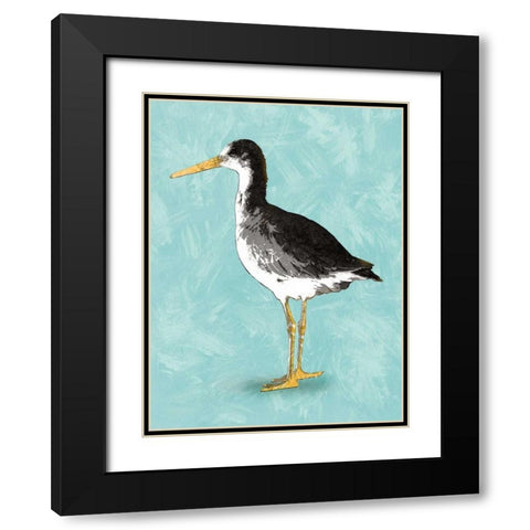 Seashore Bird III Black Modern Wood Framed Art Print with Double Matting by PI Galerie