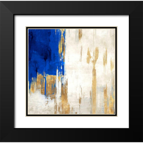 Indigo Abstract III Black Modern Wood Framed Art Print with Double Matting by PI Galerie