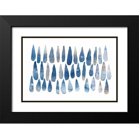 Drops Black Modern Wood Framed Art Print with Double Matting by PI Galerie