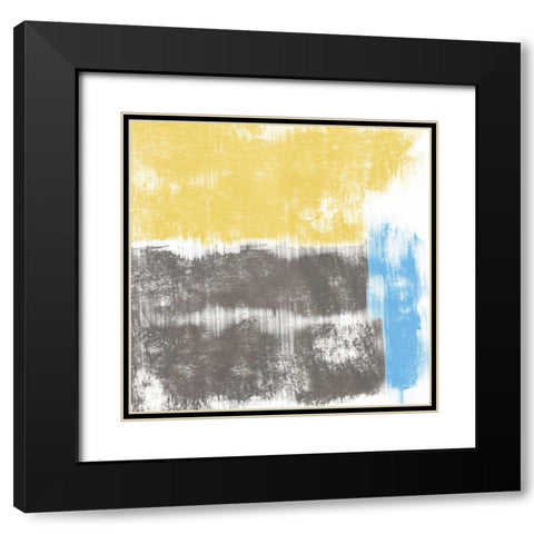 Yellow Geo Black Modern Wood Framed Art Print with Double Matting by PI Galerie