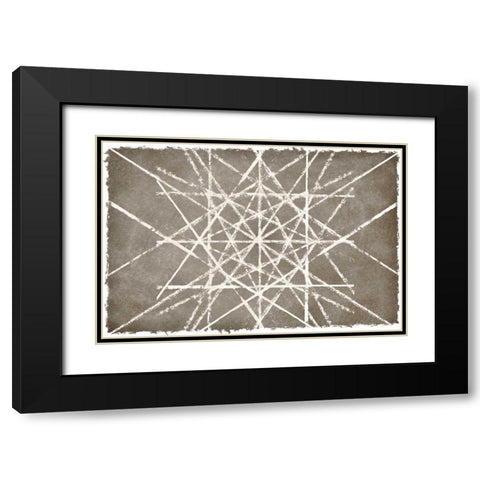 Grey Geo II Black Modern Wood Framed Art Print with Double Matting by PI Studio