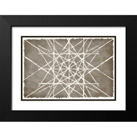 Grey Geo II Black Modern Wood Framed Art Print with Double Matting by PI Studio