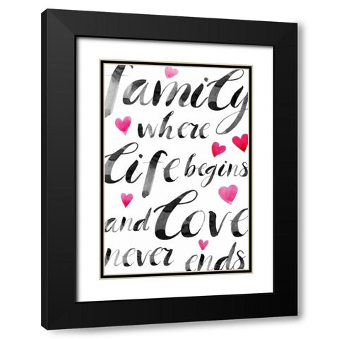 Family Love II Black Modern Wood Framed Art Print with Double Matting by PI Galerie