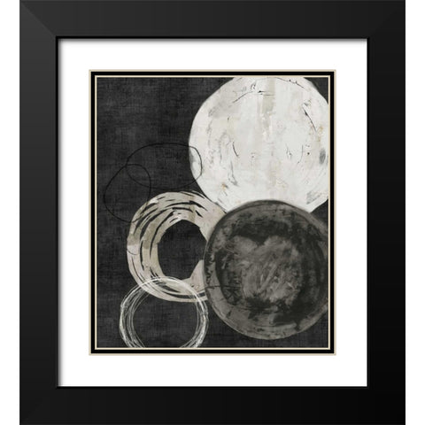 Black Rings Black Modern Wood Framed Art Print with Double Matting by PI Galerie