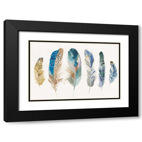 Feather Weather I Black Modern Wood Framed Art Print with Double Matting by PI Galerie