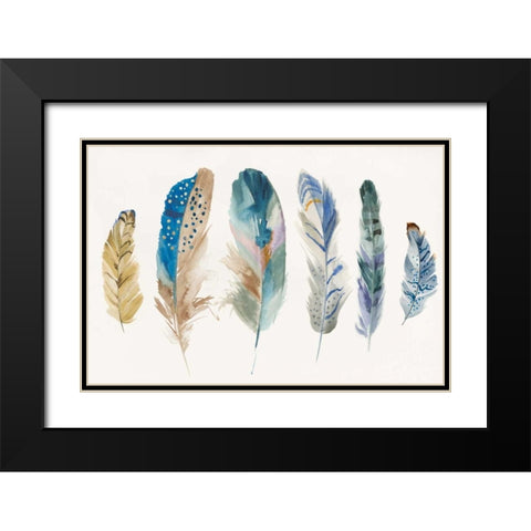 Feather Weather I Black Modern Wood Framed Art Print with Double Matting by PI Galerie
