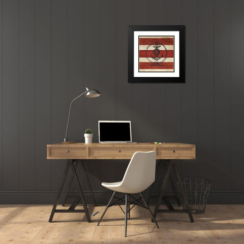 Anchor Black Modern Wood Framed Art Print with Double Matting by PI Studio