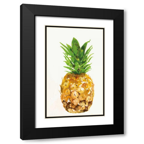 Pineapple I Black Modern Wood Framed Art Print with Double Matting by PI Studio