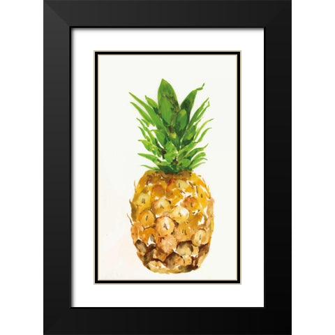 Pineapple I Black Modern Wood Framed Art Print with Double Matting by PI Studio