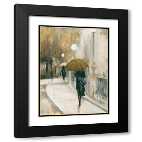 Morning Avenue II Black Modern Wood Framed Art Print with Double Matting by PI Studio