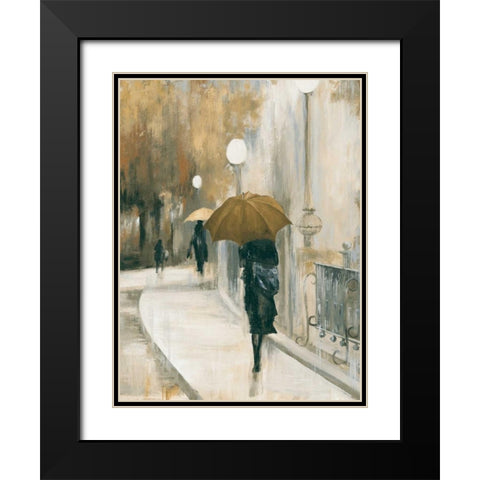 Morning Avenue II Black Modern Wood Framed Art Print with Double Matting by PI Studio