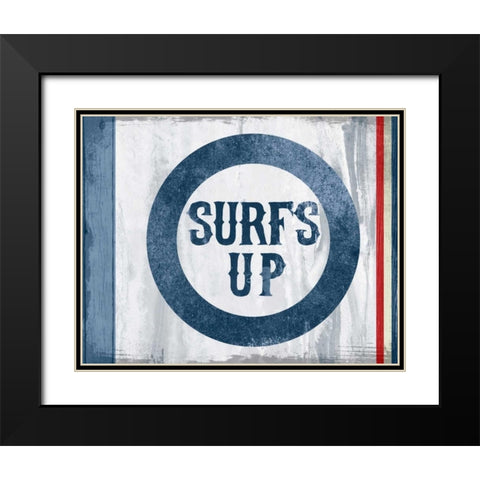 Surfs Up Black Modern Wood Framed Art Print with Double Matting by PI Studio