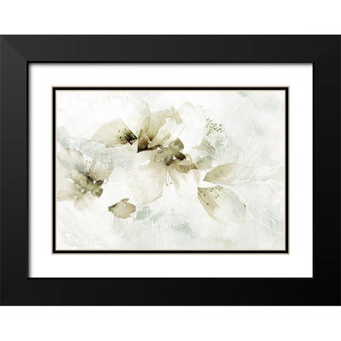 Golden Cherry Blossoms  Black Modern Wood Framed Art Print with Double Matting by Collabera, Pamela