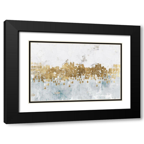 Golden Starlight  Black Modern Wood Framed Art Print with Double Matting by PI Studio