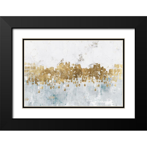 Golden Starlight  Black Modern Wood Framed Art Print with Double Matting by PI Studio