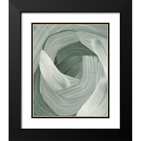 Enriched Emerald  Black Modern Wood Framed Art Print with Double Matting by PI Studio