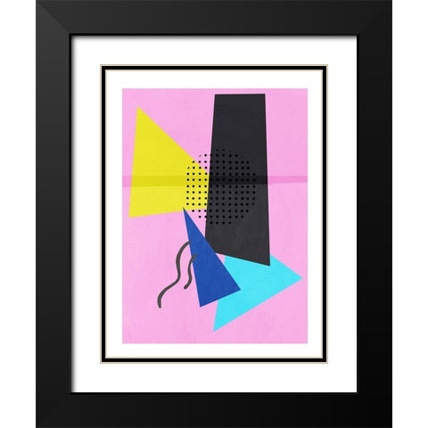 Retro Sound Black Modern Wood Framed Art Print with Double Matting by PI Studio