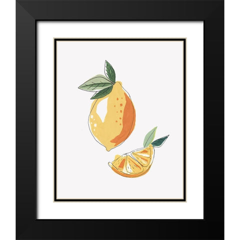 Freshly Squeezed Lemon Black Modern Wood Framed Art Print with Double Matting by Pi Studio